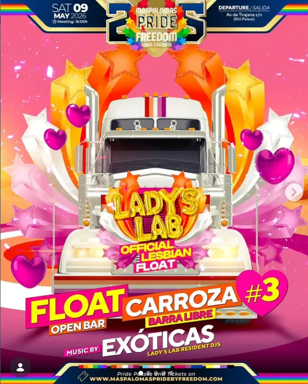 Carroza de chicas Maspalomas Pride
